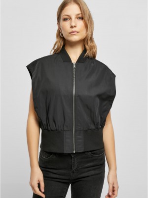 Дамска грейка в черен цвят Urban Classics Bomber Vest Дамска грейка в черен цвят Urban Classics Bomber Vest