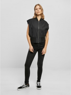 Дамска грейка в черен цвят Urban Classics Bomber Vest Дамска грейка в черен цвят Urban Classics Bomber Vest