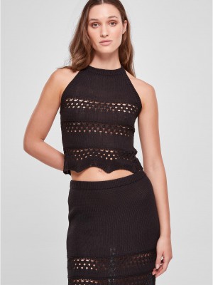 Дамски плетен топ в черен цвят Urban Classics