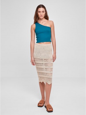 Дамска плетена пола в бежов цвят Urban Classics Ladies Knit Skirt