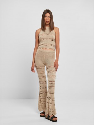 Дамски плетен панталон в бежов цвят Urban Classicss Knit Leggings