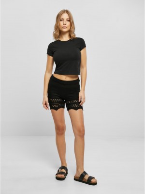 Дамски къси спортни панталони в черен цвят Urban Classics