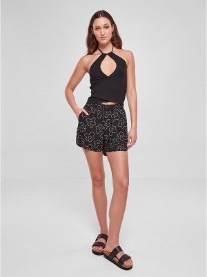 Дамски топ в черен цвят Urban Classics Ladies Wraped Top