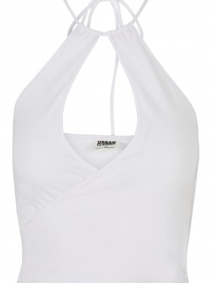 Дамски топ в бял цвят Urban Classics Ladies Wraped Top