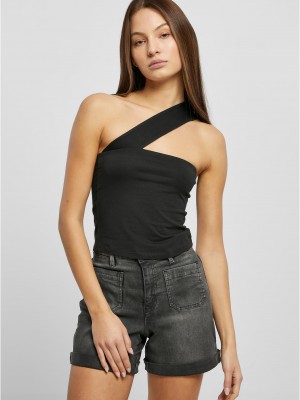 Дамски топ с една презрамка в черен цвят Urban Classics