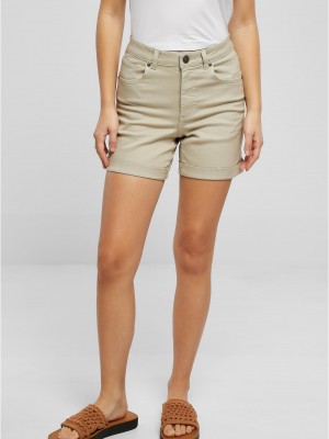 Дамски къси дънкови панталони в светлобежов цвят Urban Classics
