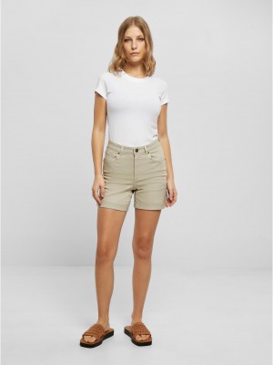 Дамски къси дънкови панталони в светлобежов цвят Urban Classics