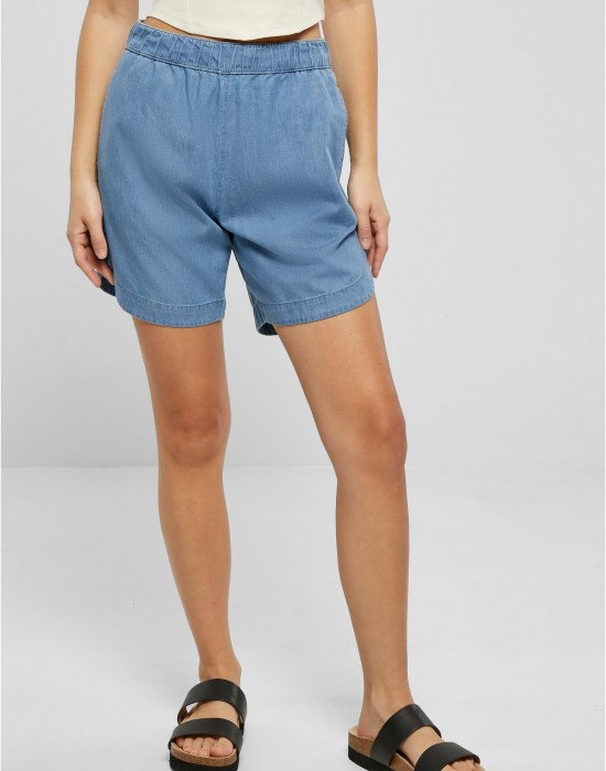 Дамски къс дънков панталон в светлосин цвят Ladies Denim Shorts, Urban Classics, Къси панталони - Complex.bg