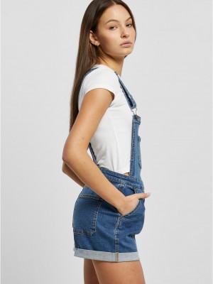 Дамски къс дънков гащеризон в син цвят Urban Classics Dungaree