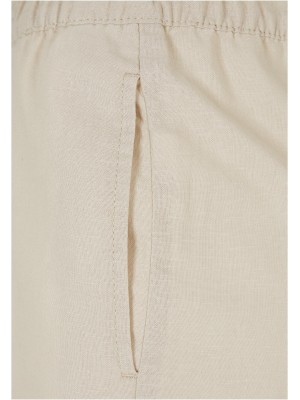 Дамски къс ленен панталон в цвят екрю Urban Classics Ladies Linen Shorts