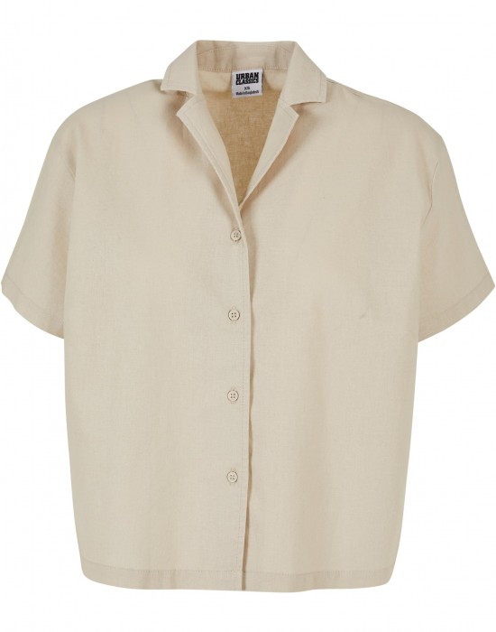 Дамска ленена риза в цвят екрю Urban Classics Ladies Linen Shirt, Urban Classics, Тениски - Complex.bg