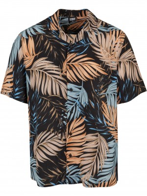 Мъжка риза в цветен десен Urban Classics Viscose AOP Resort Shirt palmfront