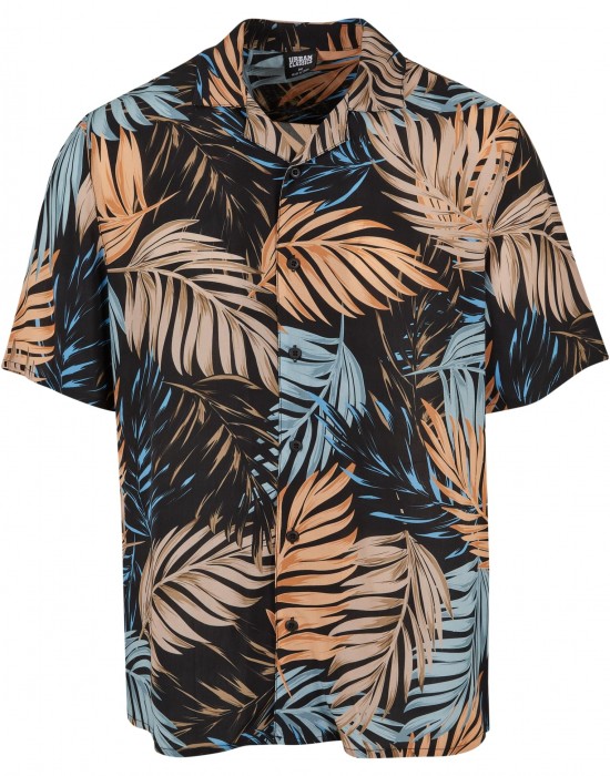 Мъжка риза в цветен десен Urban Classics Viscose AOP Resort Shirt palmfront, Urban Classics, Ризи - Complex.bg