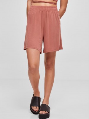 Дамски къси панталони в цвят праскова Urban Classics Ladies Shorts