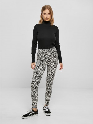 Дамски дълъг клин в зебров принт Urban Classics Ladies AOP Leggings psychedelicblack Дамски дълъг клин в зебров принт Urban Classics Ladies AOP Leggings psychedelicblack