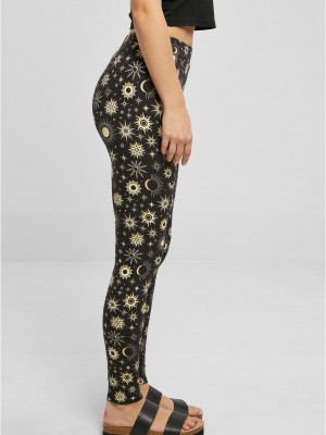 Дамски дълъг клин в цветен десен Urban Classics Ladies AOP Leggings blacksun Дамски дълъг клин в цветен десен Urban Classics Ladies AOP Leggings blacksun