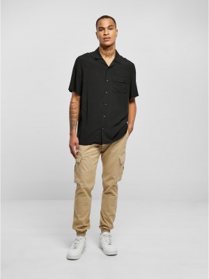 Мъжка риза в черен цвят Urban Classics Camp Shirt