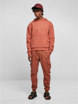 Мъжки суичър с качулка в цвят праскова Urban Classics Hoody terracotta