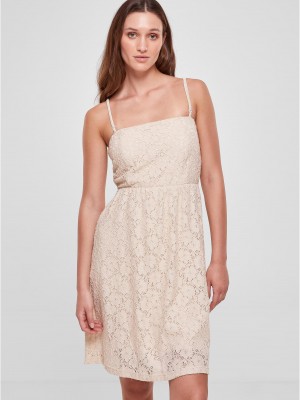 Дамска рокля в светлобежов цвят Urban Classics Ladies Dress
