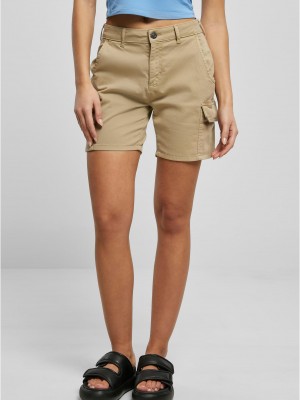 Дамски къси карго панталони в бежов цвят Urban Classics Ladies Cargo Shorts