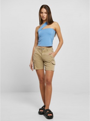 Дамски къси карго панталони в бежов цвят Urban Classics Ladies Cargo Shorts