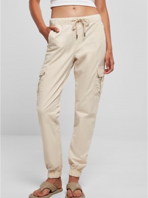 Дамски карго панталон в цвят екрю Urban Classics Ladies Cargo Pants