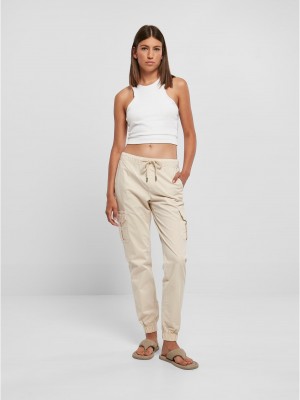 Дамски карго панталон в цвят екрю Urban Classics Ladies Cargo Pants