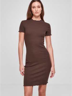 Дамска рокля в кафяв цвят Urban Classics Ladies Tee Dress