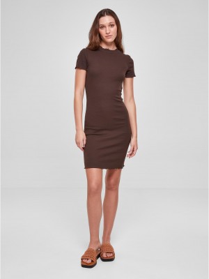 Дамска рокля в кафяв цвят Urban Classics Ladies Tee Dress