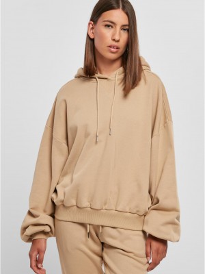 Дамски широк суичър с качулка в бежов цвят Ladies Terry Hoody