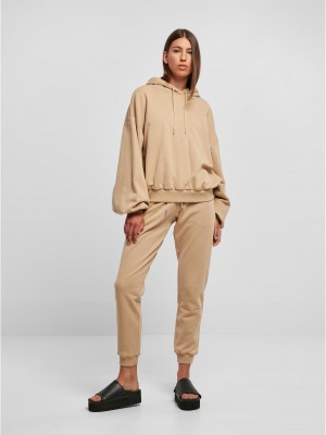 Дамски широк суичър с качулка в бежов цвят Ladies Terry Hoody