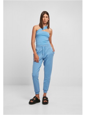 Дамско долнище в светлосин цвят Urban Classics Ladies High Waist Pants