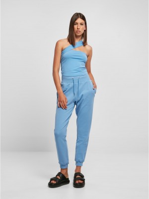 Дамско долнище в светлосин цвят Urban Classics Ladies High Waist Pants