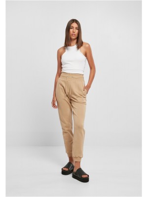 Дамско долнище в бежов цвят Urban Classics Ladies High Waist Pants