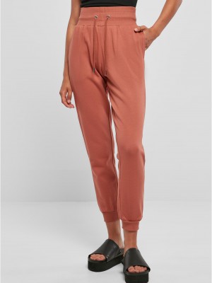 Дамско долнище в цвят праскова Urban Classics Ladies High Waist Pants