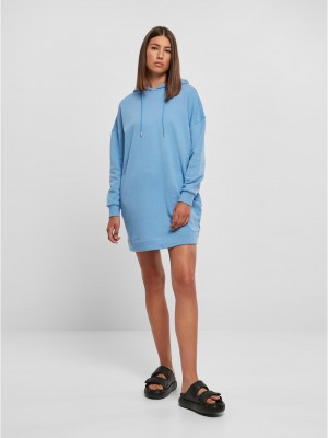 Дамска рокля с качулка в светлосин цвят Urban Classics Ladies Terry Dress