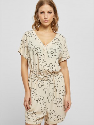 Дамски къс гащеризон в цвят екрю Urban Classics Ladies Jumpsuit