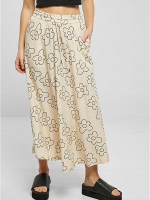 Дамска дълга пола в цвят екрю Urban Classics Ladies Midi Skirt