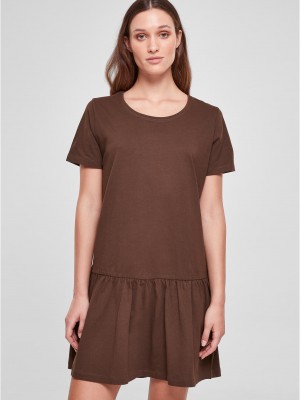 Дамска рокля в кафяв цвят Urban Classics Ladies Dress