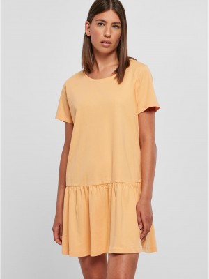Дамска рокля в светлооранжев цвят Urban Classics Ladies Dress