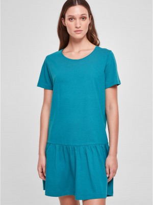 Дамска рокля в цвят тюркоаз Urban Classics Ladies Dress