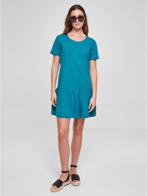 Дамска рокля в цвят тюркоаз Urban Classics Ladies Dress