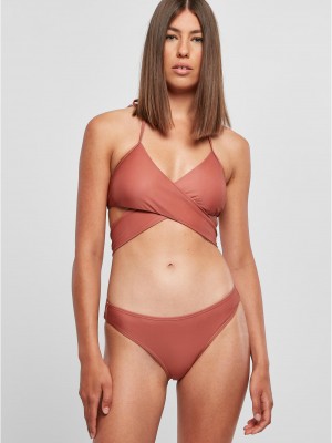 Дамски бански костюм от две части в цвят праскова Urban Classics Ladies Bikini