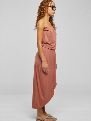 Дамска дълга рокля в цвят праскова Urban Classics Ladies Dress