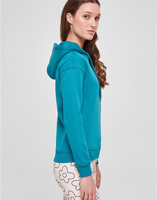 Дамски суичър в цвят тюркоаз Urban Classics Ladies Hoody, Urban Classics, Суичъри - Complex.bg