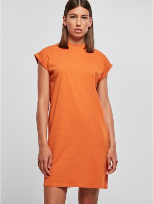 Дамска рокля в оранжев цвят Urban Classics Ladies Turtle Shoulder Dress