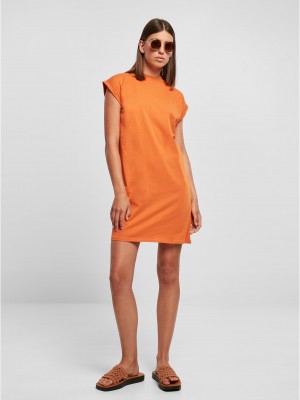 Дамска рокля в оранжев цвят Urban Classics Ladies Turtle Shoulder Dress