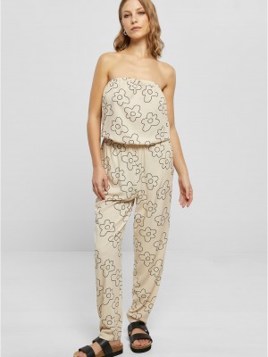 Дамски дълъг гащеризон в цвят екрю Urban Classics 