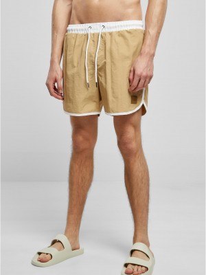 Мъжки плувни шорти в бежов цвят Urban Classics Retro Swimshorts