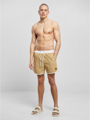 Мъжки плувни шорти в бежов цвят Urban Classics Retro Swimshorts